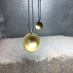 Dome Small Necklace Golden Brass or Silver
