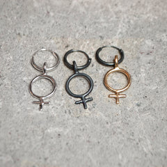 Ada Feminist Earring Hoop Silver or Bronze