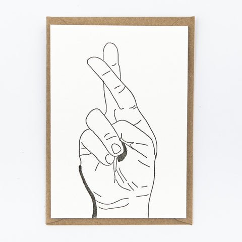 Fingers Crossed - Letterpress Card