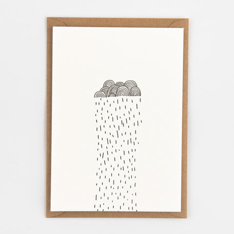 Rain  - Letterpress Card