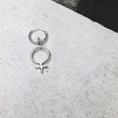 Ada Feminist Earring Hoop Silver or Bronze