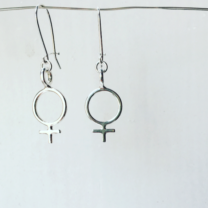 Ada Feminist Earring Hoop Silver or Bronze
