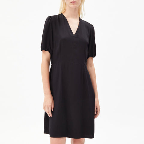 Cintiaa Black Short Sleeve Dress in Lenzing Ecovero Viscose
