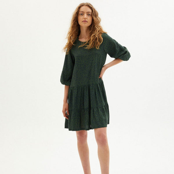 slim fit dress slacks Thinking Mu Lily Dress Green Chamaleon