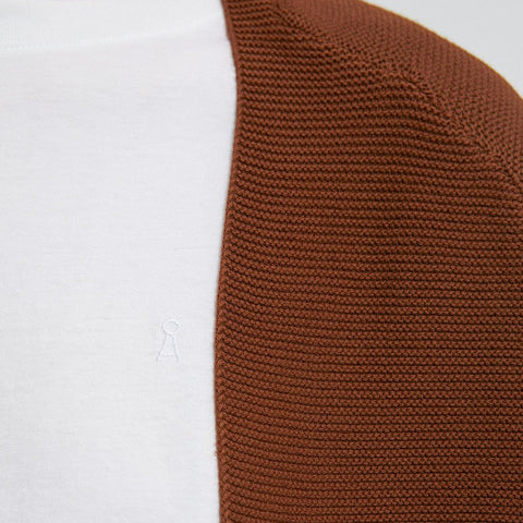 Maashaa Brown Knitted Cardigan in Organic Cotton Size L