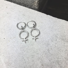 Ada Feminist Earring Hoop Silver or Bronze