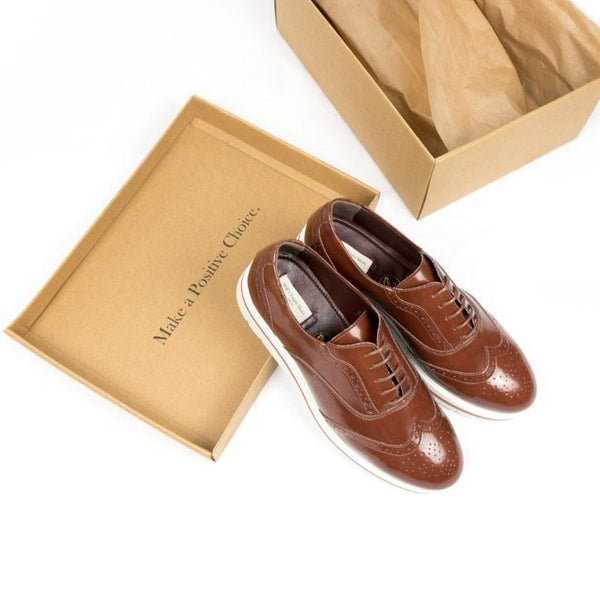 Flatform Brogues Brown Women s Sizes Wills Vegan Shoes shop