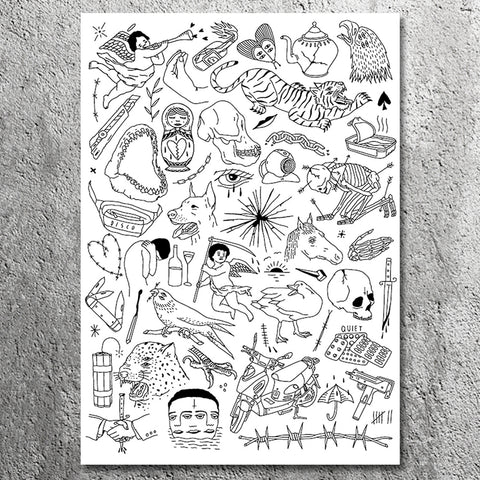 Mixed Stuff - Tattoo Art Poster Print (A4)