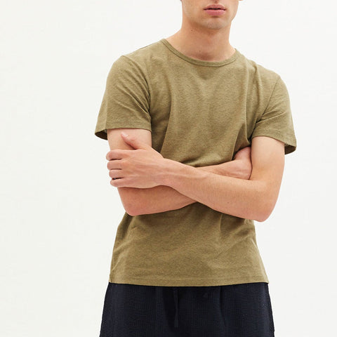 Basic Khaki Hemp + Organic Cotton T-Shirt