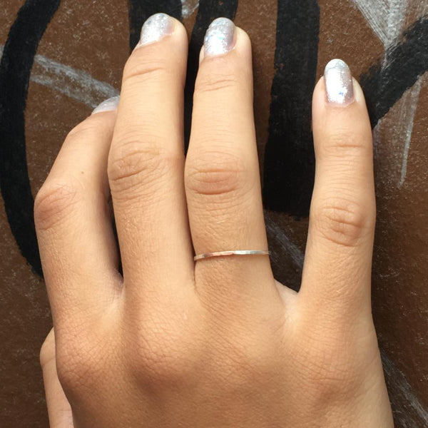 Loop Ring Silver and Copper Minimalist Thin Ring Handmade Stockholm Wild Arrow