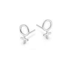 Minna Tiny Feminist Earring Silver or Bronze