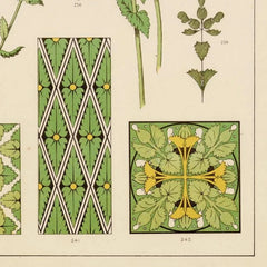 Botanical patterns illustration print detail