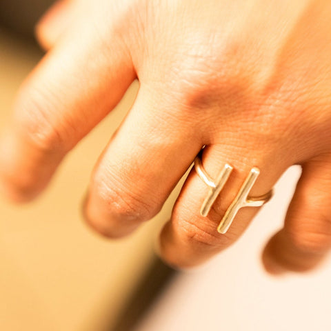 Haikea Ring on Model Ali in Recycled Sterling Silver