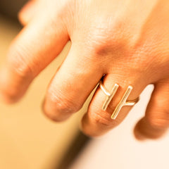 Haikea Ring on Model Ali in Recycled Sterling Silver