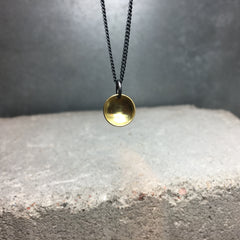 Dome Small Necklace Golden Brass or Silver