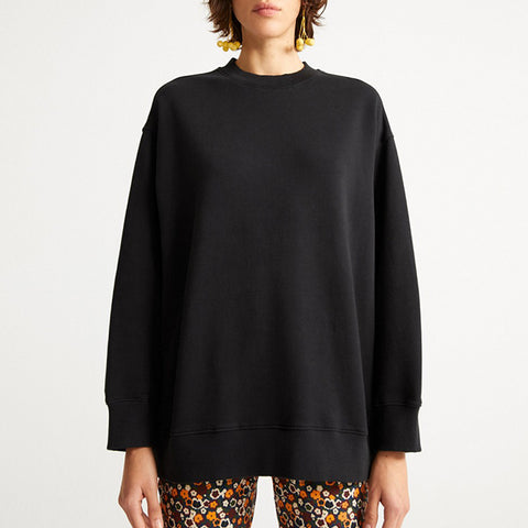 JANE Oversize Black Sweatshirt Organic Cotton