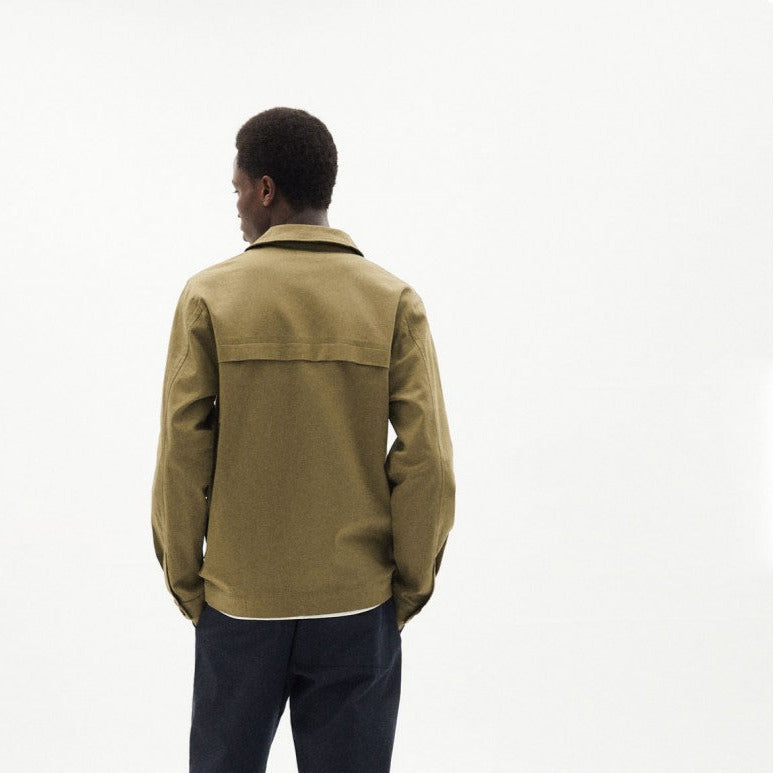 Mark Jacket In Olive Green Organic Cotton