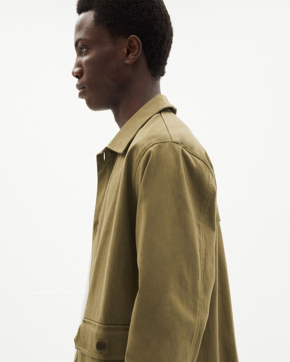 Mark Jacket In Olive Green Organic Cotton