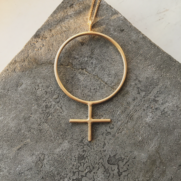 Marketta Feminist Statement Necklace Bronze