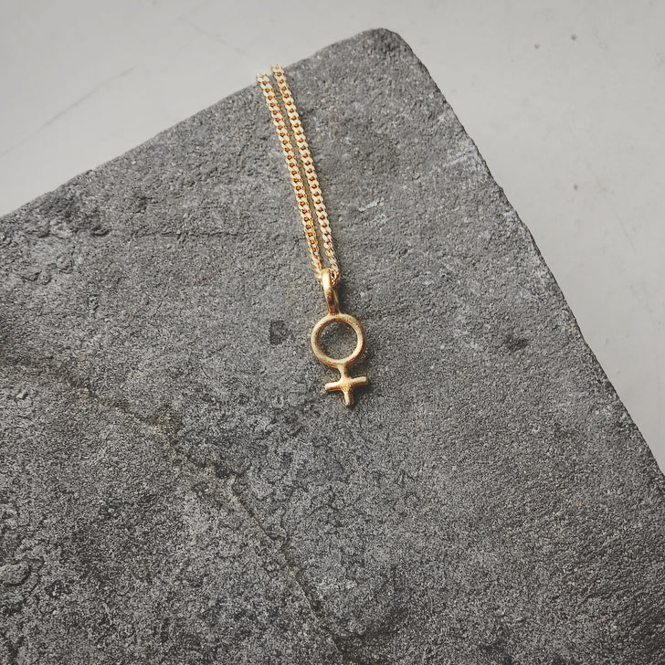 Minna Feminist Tiny Symbol Necklace Bronze