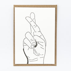 Fingers Crossed - Letterpress Card