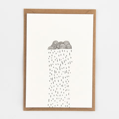 Rain  - Letterpress Card