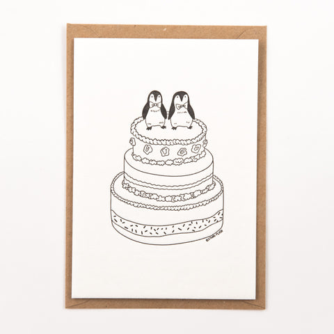 Wedding Penguins - Letterpressed Card