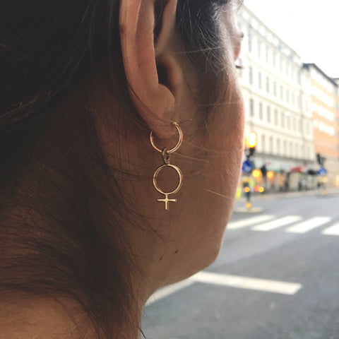 Ada Feminist Earring Hoop Silver or Bronze
