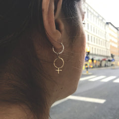 Ada Feminist Earring Hoop Silver or Bronze