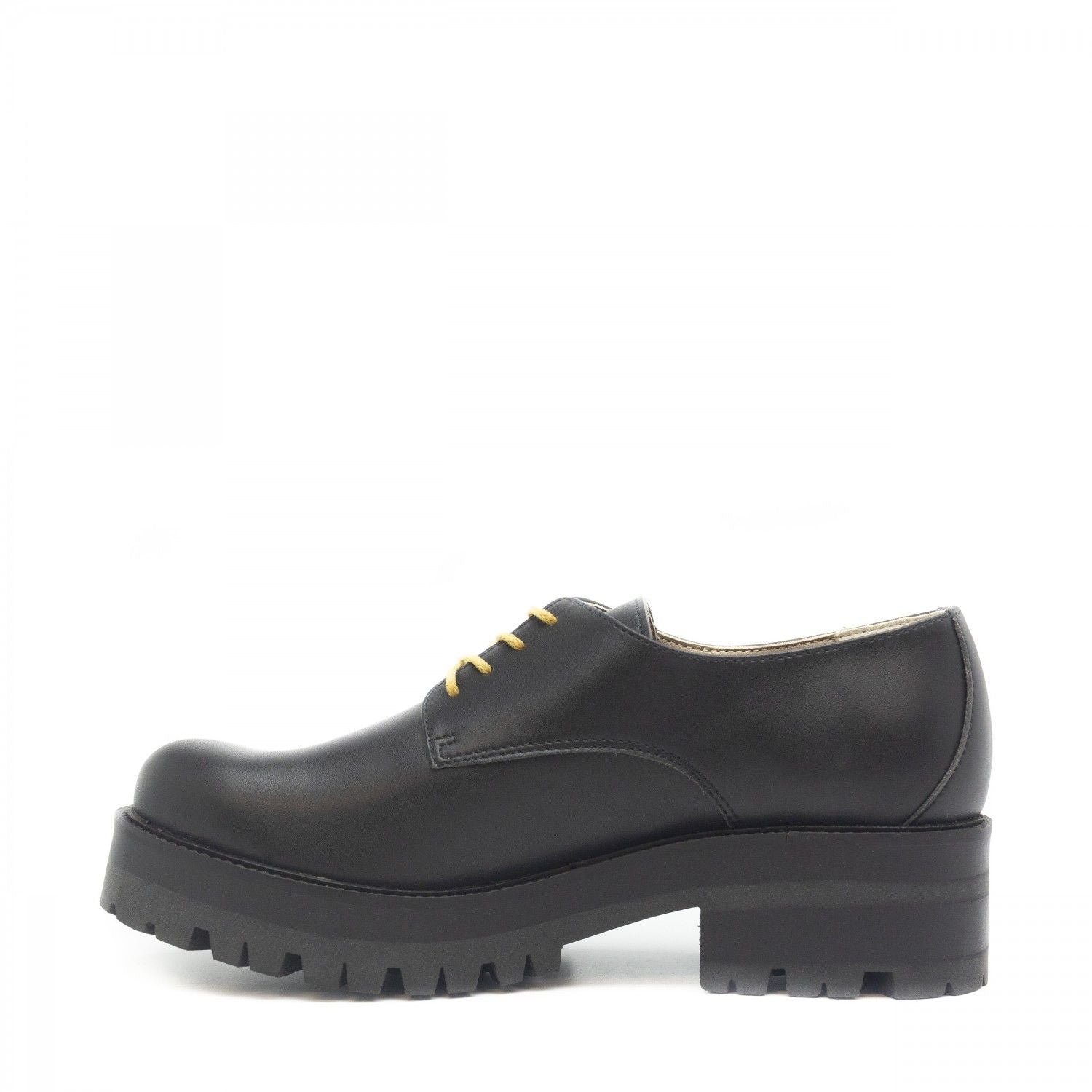 Alwin Platform Derby Lace Up Vegan Shoe Black Size 40