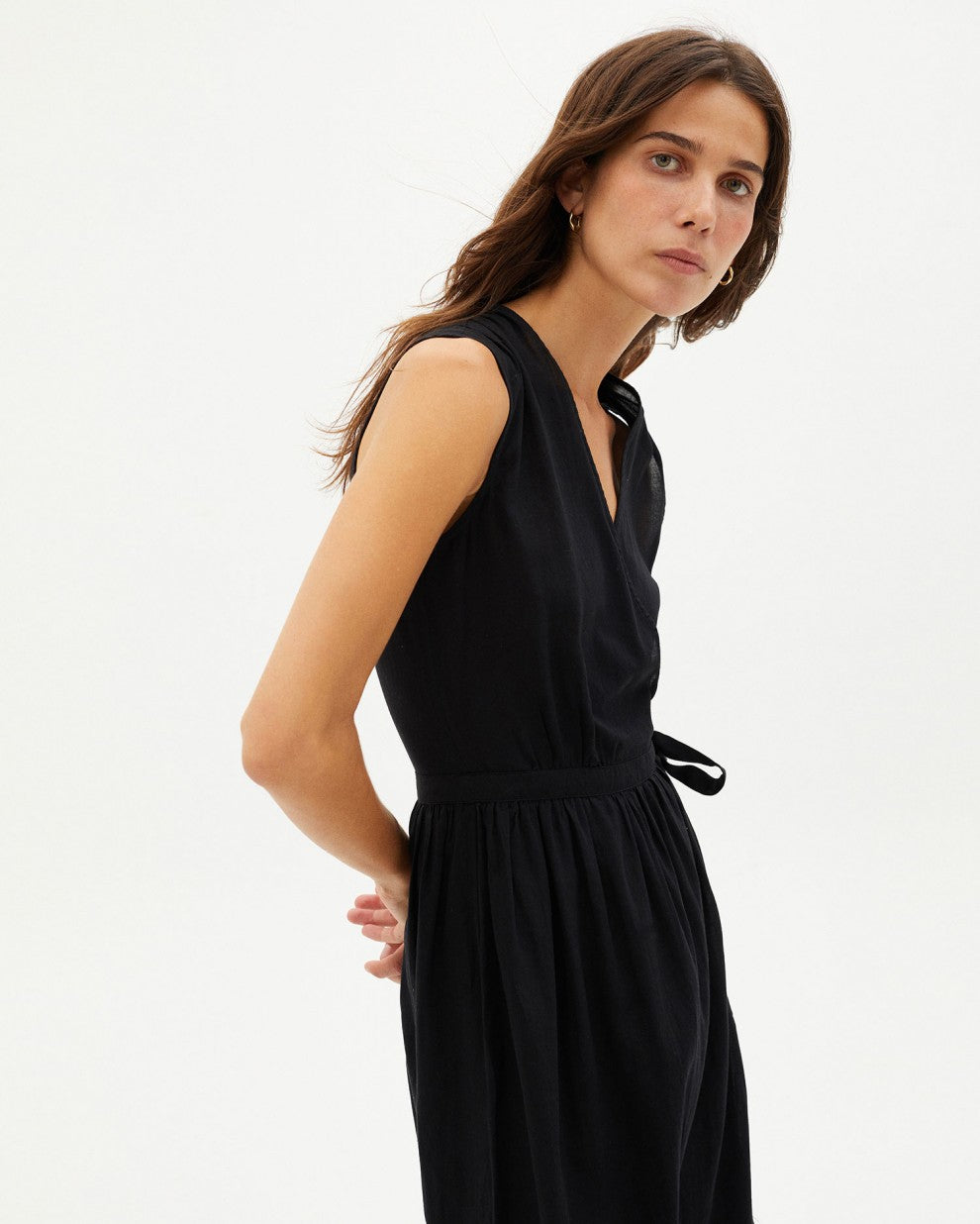 Amapola Dress Black Organic Cotton, Sleeveless Midi Wild & Arrow Amapola Dress Black Organic Cotton, Sleeveless Midi Wild & Arrow
