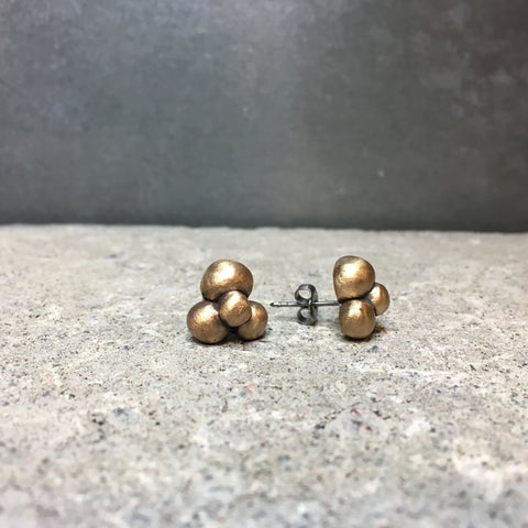 Cluster Earrings in Bronze