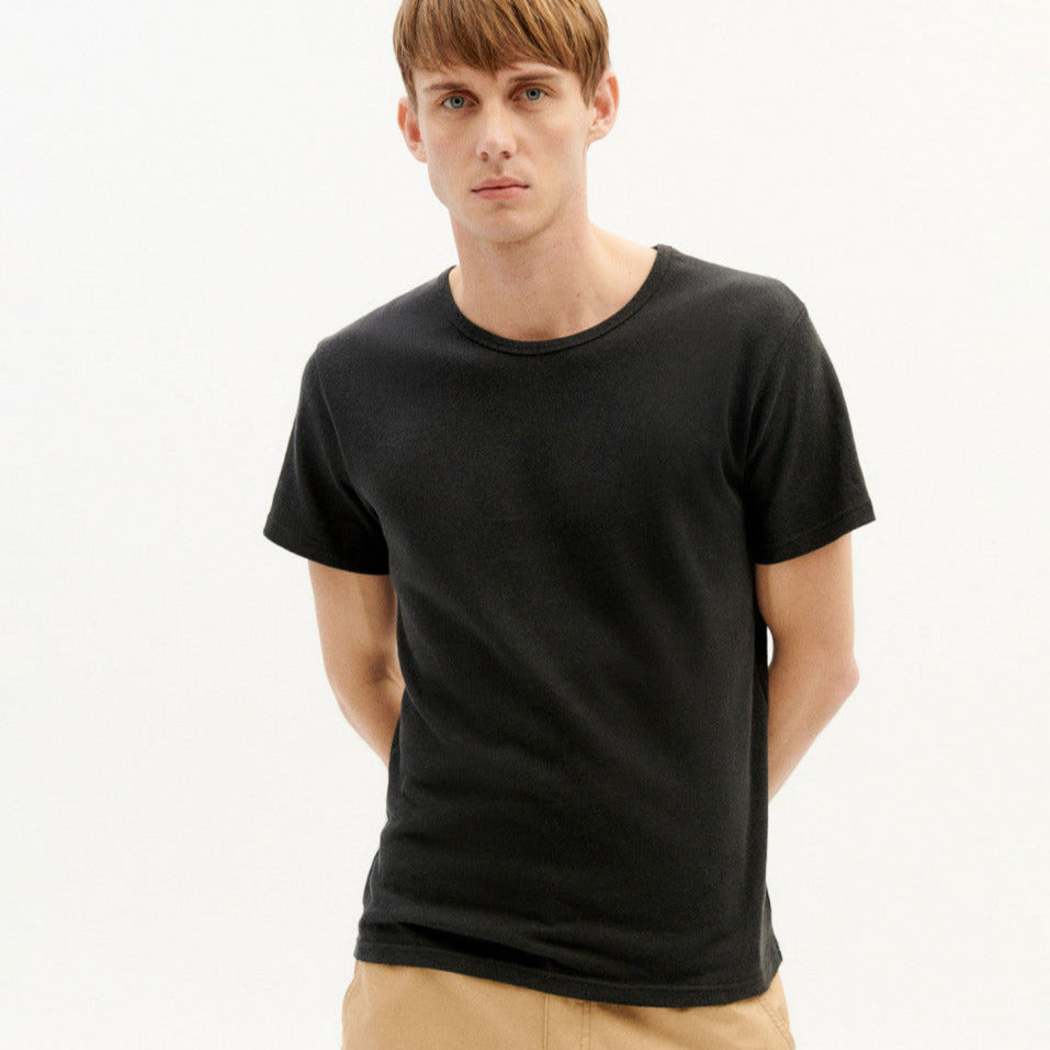 Basic Black Hemp + Organic Cotton T-Shirt