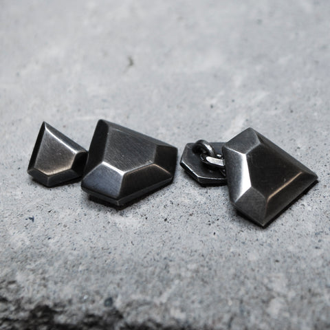 Diamond shaped Cufflinks in Dark Oxidized Silver