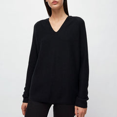 Faarina Black Knitted Sweater in Organic Cotton Size L