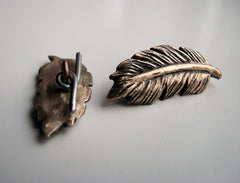 Feather Cufflinks Bronze