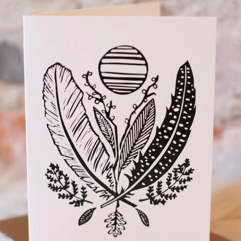 Feather & Leaf Card