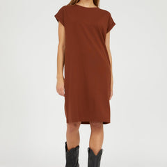 HAWAA Brown Short Sleeve Dress in Lenzing Ecovero Size L