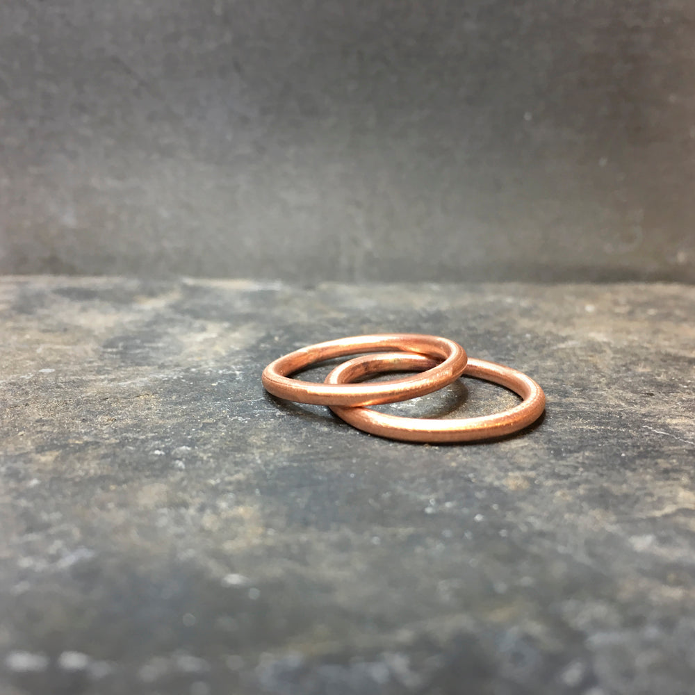 Loop Ring Copper, minimalist matte brushed ring, handmade in