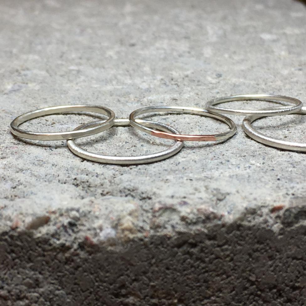 Loop Thin Ring Copper & Silver