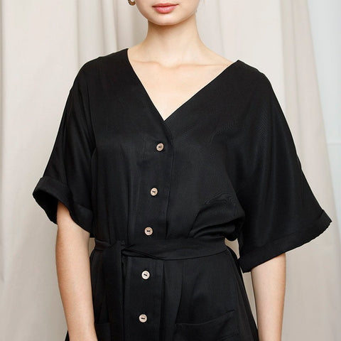 Louise Dress, Tencel Black Size XS