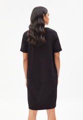 Maailana Black Jersey Short Sleeve Dress In Lenzing Ecovero Viscose