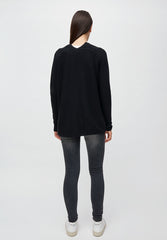 Maashaa Black Knitted Cardigan in Organic Cotton
