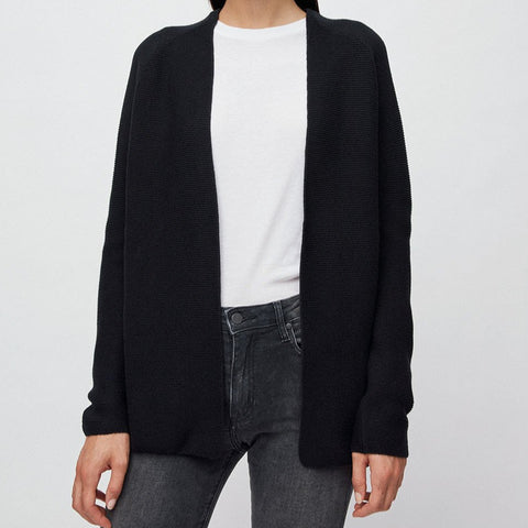 Maashaa Black Knitted Cardigan in Organic Cotton