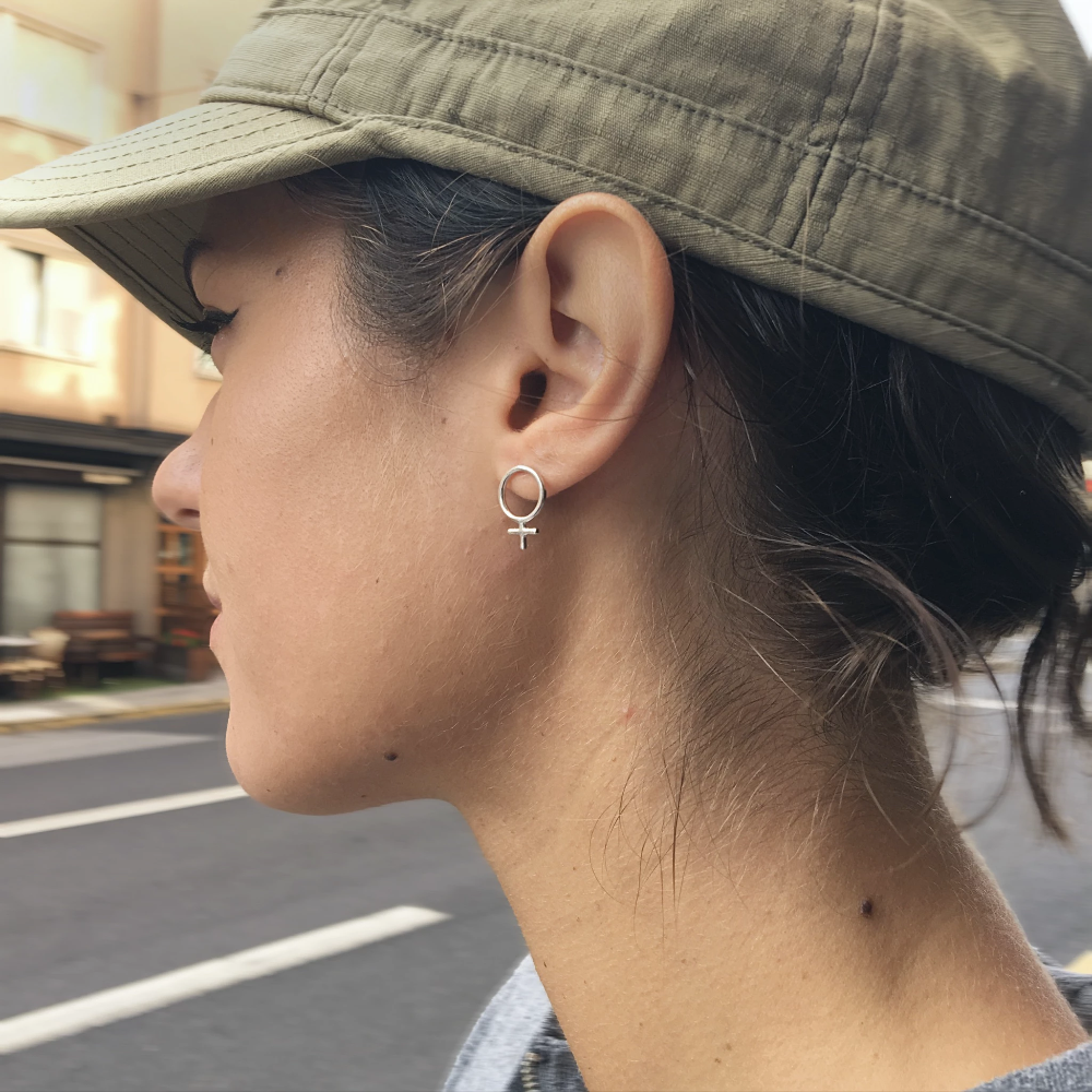 Ada Feminist Earring Silver or Bronze