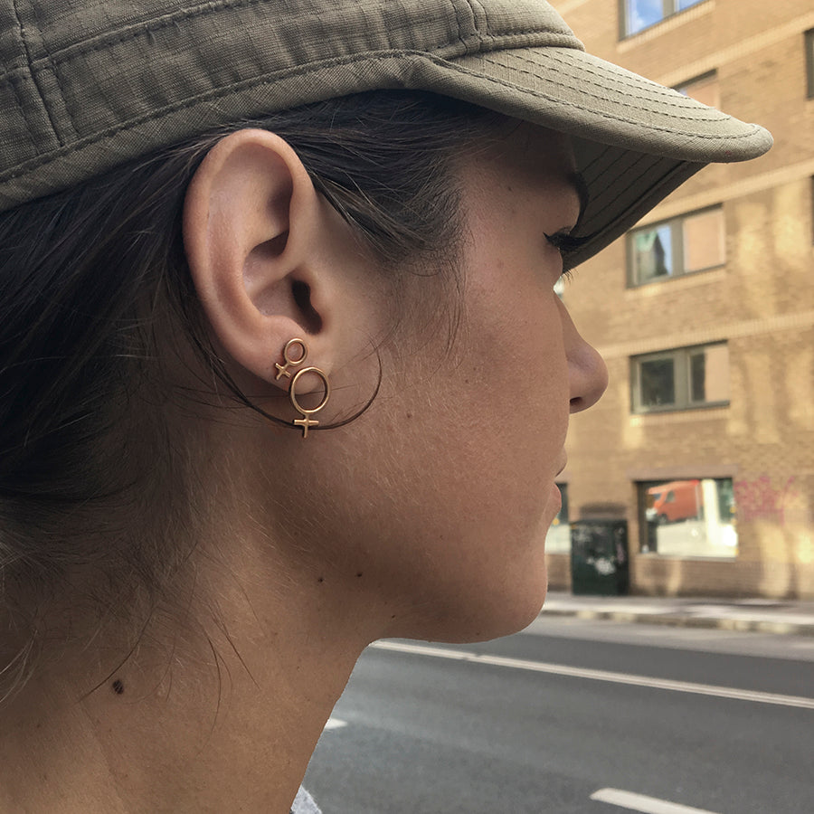 Ada Feminist Earring Silver or Bronze