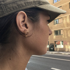 Minna and Ada Feminist Earrings in Gold Bronze