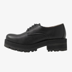 Alwin Platform Derby Lace Up Vegan Shoe Black Size 40