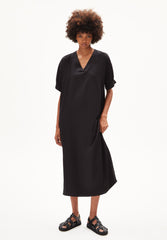 Nerisaa Light Desert Short Sleeve Maxi Dress In Tencel