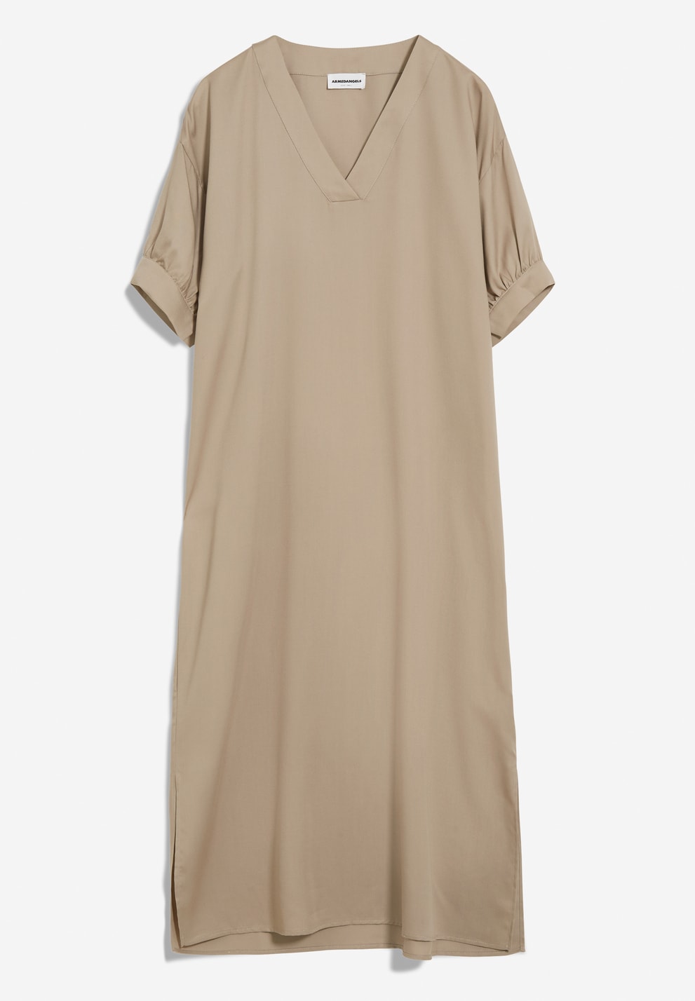 Nerisaa Light Desert Short Sleeve Maxi Dress In Tencel